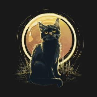 Total Solar Eclipse Cat 2024 Kitty April 8 Cat Watching T-Shirt