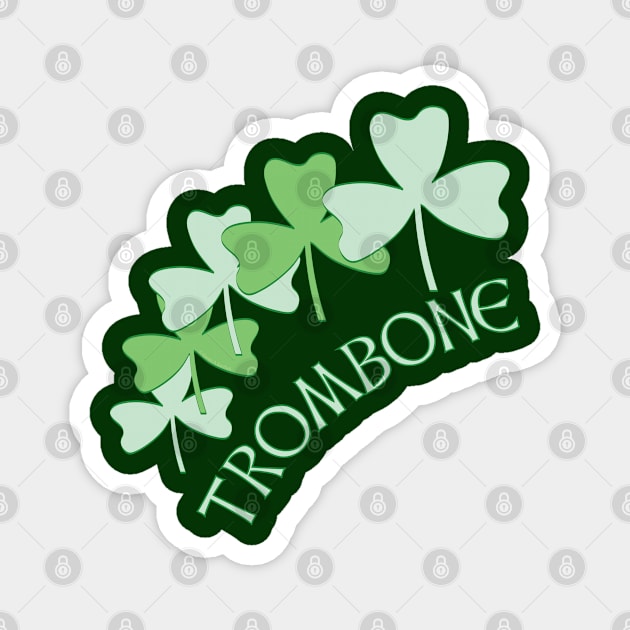 Trombone Shamrocks Magnet by Barthol Graphics