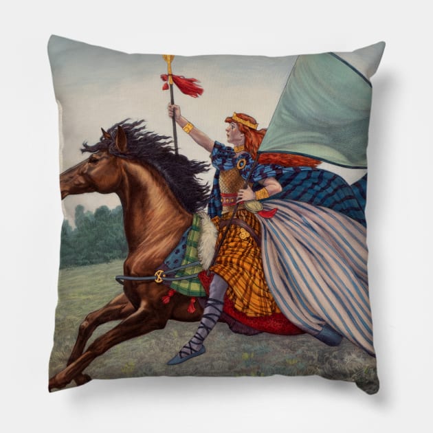 Queen Boudicca Pillow by RebeccaYanovskaya