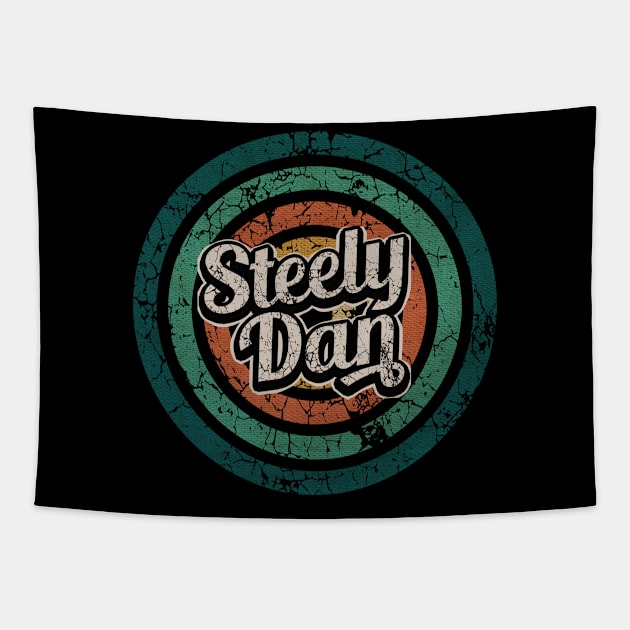 Steely Dan // Retro Circle Crack Vintage Tapestry by People Mask