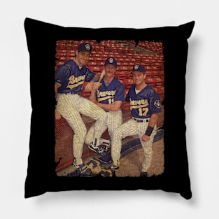 Paul Molitor, Robin Yount, and Jim Gantner in Milwaukee Brewers Pillow