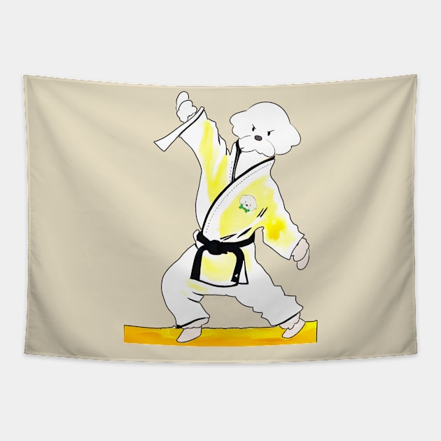 Dog Knows Karate Tapestry by Cheeky BB