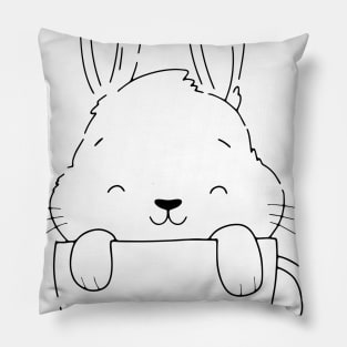 Funny and Cute  Rabbit ,happy Easter cartoon, Cartoon style Pillow