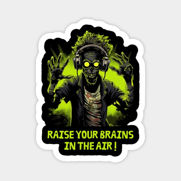 Zombie DJ Magnet by koalafish