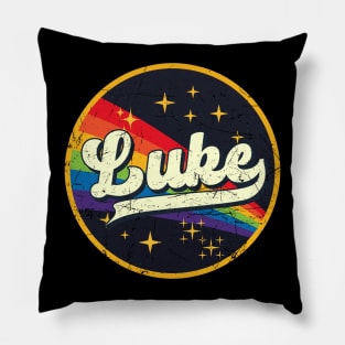 Luke // Rainbow In Space Vintage Grunge-Style Pillow