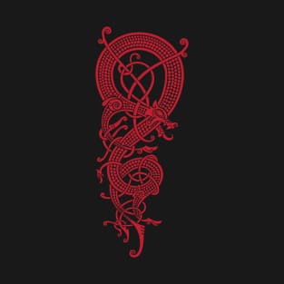 The viking dragon Fáfnir (Red) T-Shirt