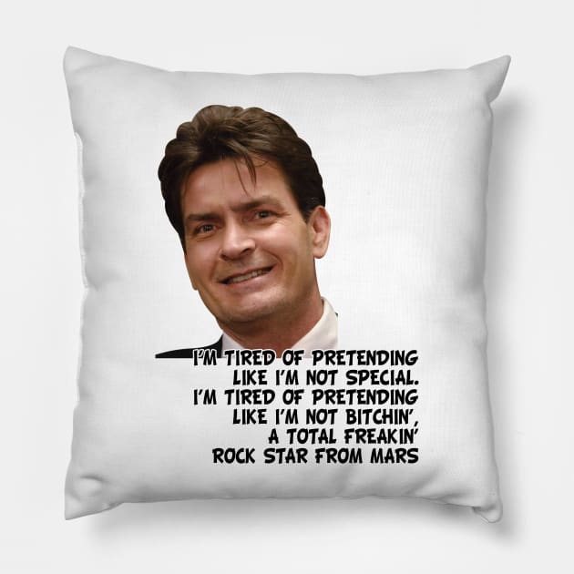 Charlie sheen quotes Pillow by fancyjan