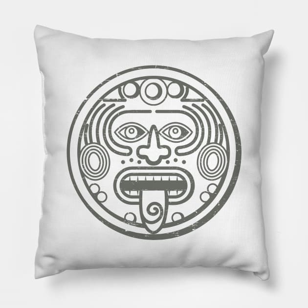 Mayan - Mayan face design Pillow by verde