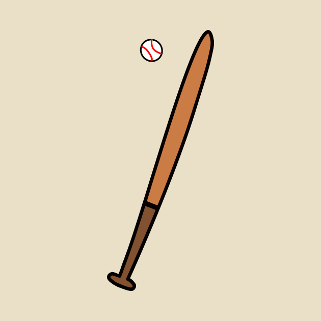 Cartoon baseball bat & ball by simonebonato99@gmail.com