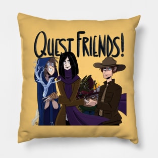 Quest Friends! Logo (Flashback Future) Pillow