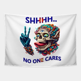 SHHHH... No One Cares Eccentric Skull Reaper Tapestry