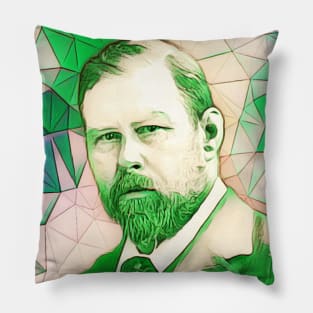 Bram Stoker Green Portrait | Bram Stoker Artwork 8 Pillow