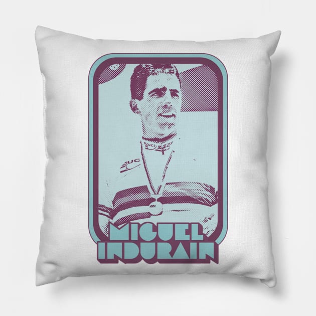 Miguel Indurain / Retro Cycling Fan Art Design Pillow by DankFutura