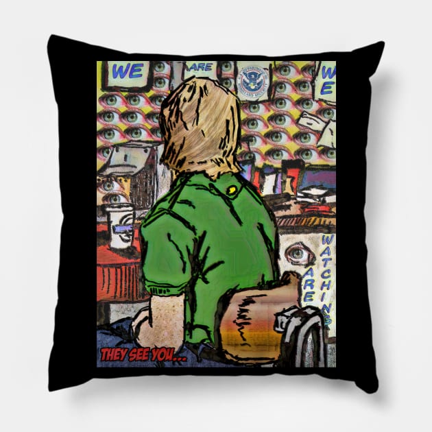 Surveillance State Pillow by ImpArtbyTorg