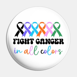 Multi colored ribbons cancer awareness Pin