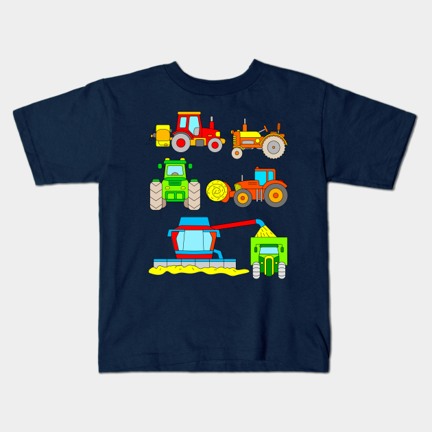 Combine Harvester Tractors Kids - Farm Tractor - Kids T-Shirt | TeePublic