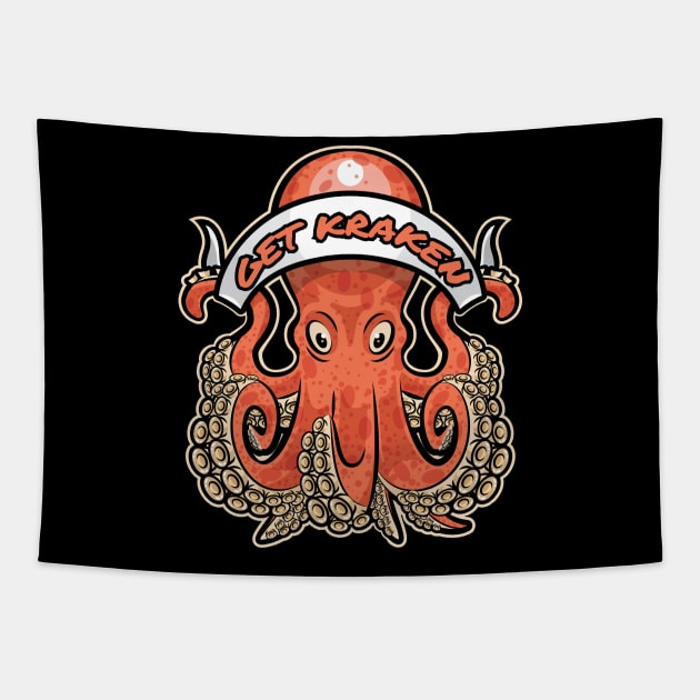 Lets Get Kraken Tapestry by teeleoshirts