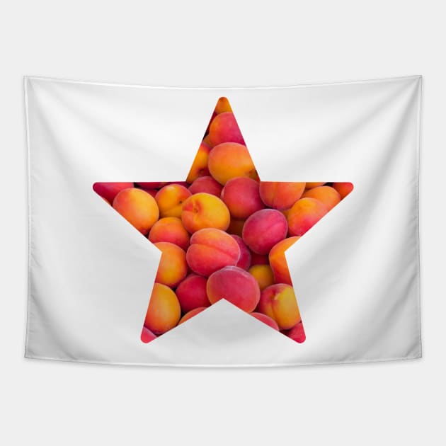 Peach Fruit Star Tapestry by NAGANIES