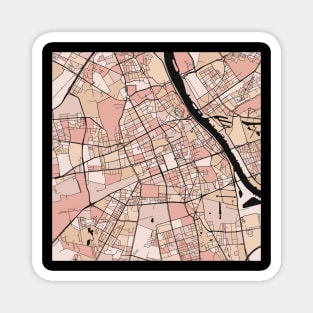 Warsaw Map Pattern in Soft Pink Pastels Magnet