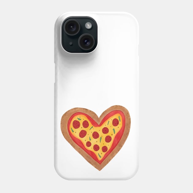 Heart Pizza Phone Case by janiejanedesign