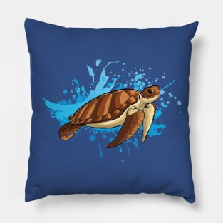 Ocean Wanderer: Colorful Sea Turtle Pillow