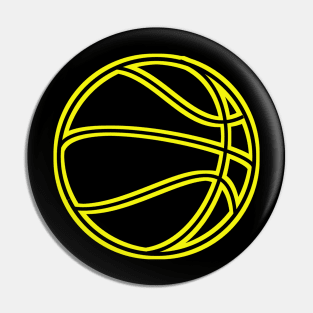 Yellow Vector Logo  - Basketball Player Workout - Motivational Sports Graphic Design - Holiday Gift Pin