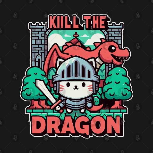 kill the dragon - cat knight by Yaydsign