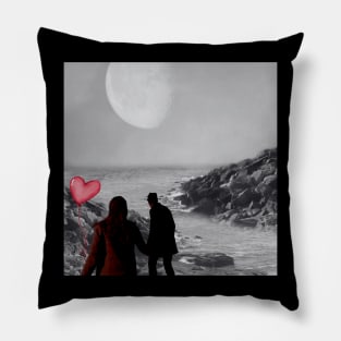 Valentine Wall Art - Dangerous date on the shore - Unique Valentine Fantasy Planet Landsape - Photo print, canvas, artboard print, Canvas Print and T shirt Pillow