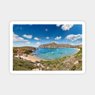 The circular bay of Fellos beach in Andros island, Greece Magnet