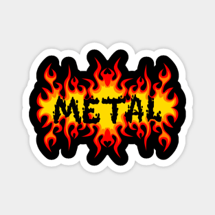 Flames Metal Heavy Rock and Roll Magnet