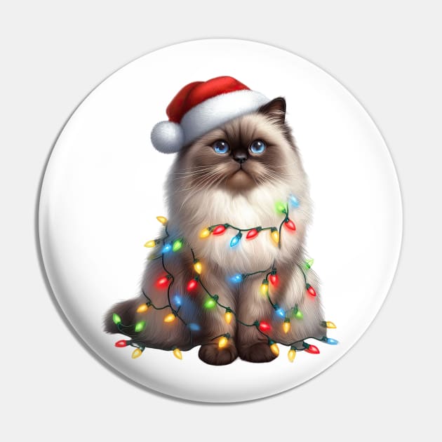 Christmas Himalayan Cat Pin by Chromatic Fusion Studio