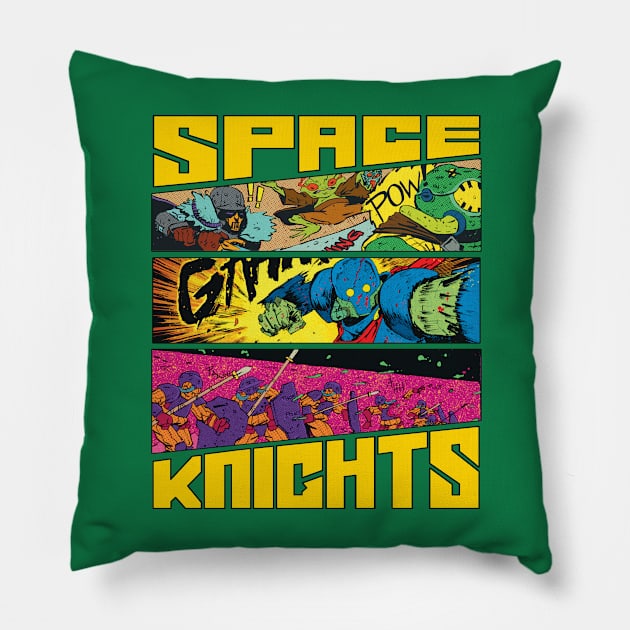 Space Knights ACTION!! Pillow by CosmicLion