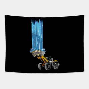 Rain with Wheel Loader Tapestry