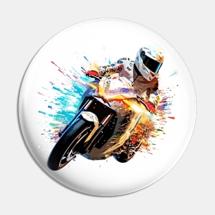 Moto Racing Fast Speed Competition Abstract Pin