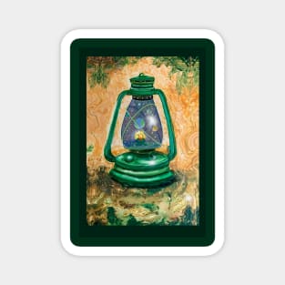 Celestial Camping - green Lantern Magnet