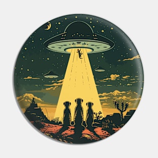 UFO kidnapping meerkats Pin