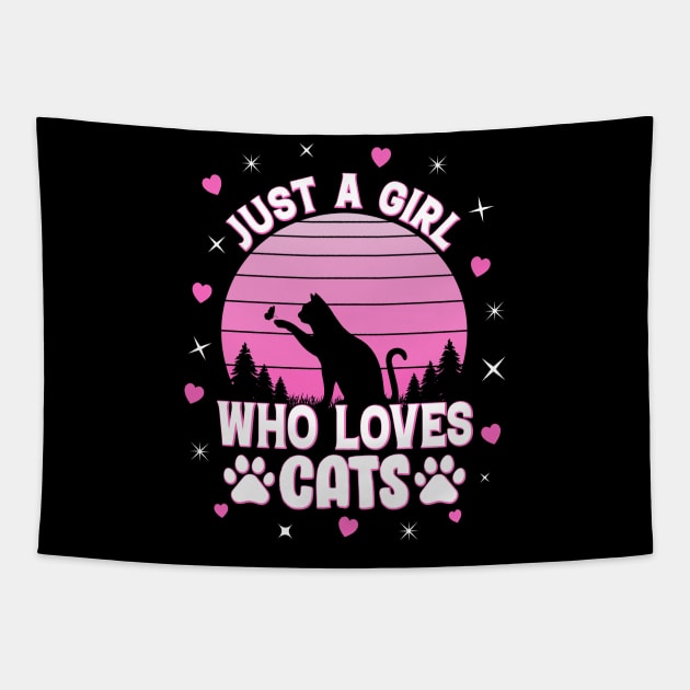 Just A Girl Who Loves Cats Tapestry by Nifty T Shirts