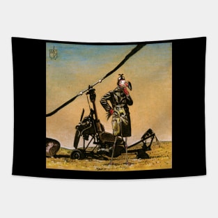 Furry Road: Flamingo Gyro Captain Tapestry