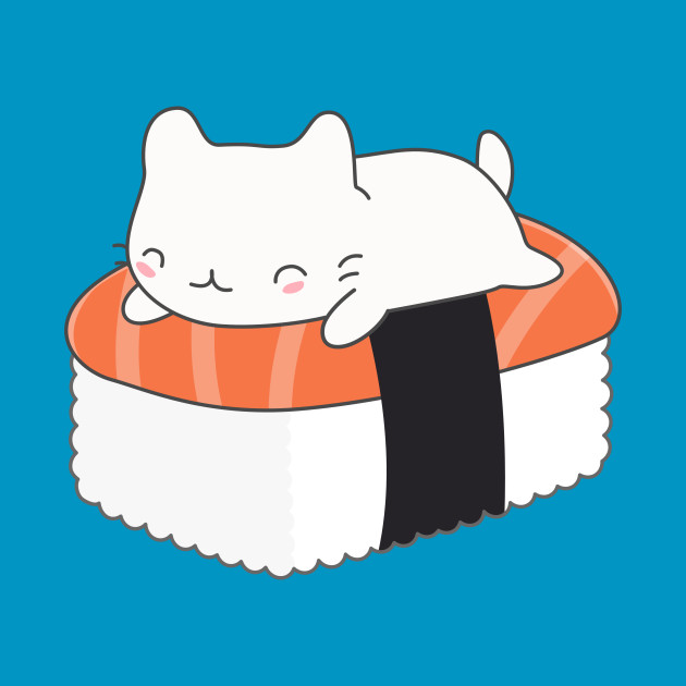 Kawaii Sushi Cat TShirt Sushi TShirt TeePublic