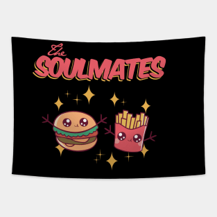 A burger and french fries are two soul mates Tapestry