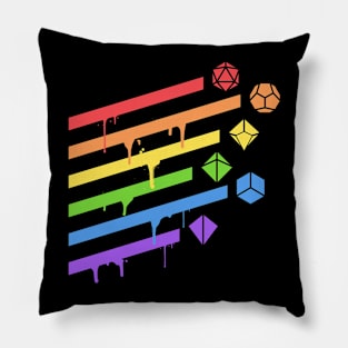 Polyhedral Dice Set Dripping Paint Tabletop RPG Pillow