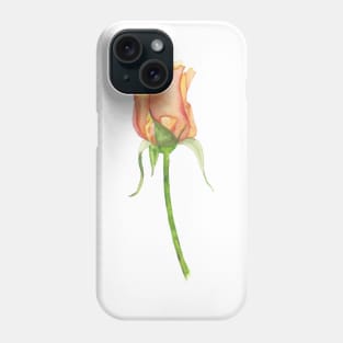 Orange Rosebud, watercolor Phone Case