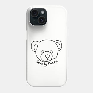 Minimal Bear Portrait with Puns Phone Case