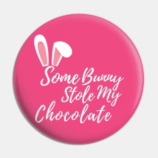 Easter Bunny Ears Chocolate Lover's Design. Cute Bunny Rabbit Pun Design. Pin