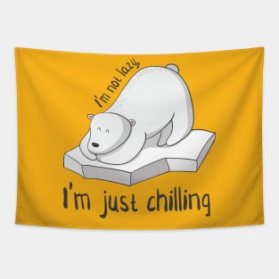 Not Lazy, Just Chilling- Cool Polar Bear Gift Tapestry