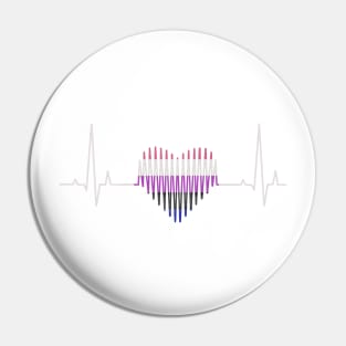 Gender fluid heartbeat Pin