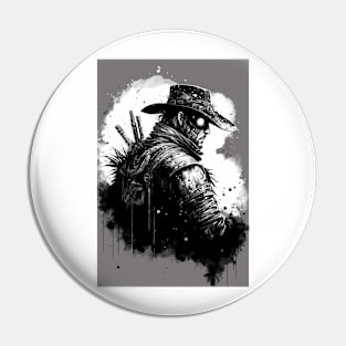 Inky Post-Apocalyptic Cowboy Pin