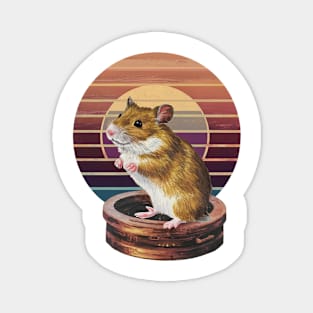 Retro hamster vintage sunset for hamster lovers owners Magnet