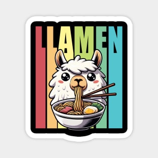 Llamen Cute Llama Eating Ramen Magnet