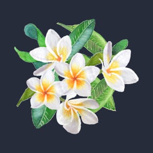 Tropical Frangipani - Navy T-Shirt